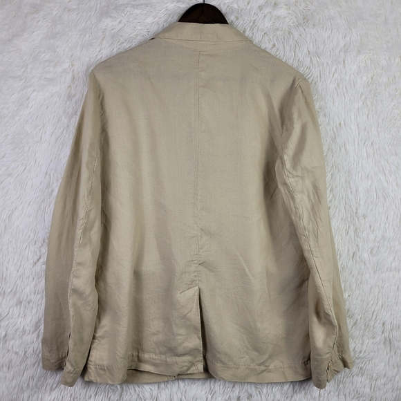 Quince Womens M Beige Lightweight Ulined Linen Blazer Neutral Casual - Picture 5 of 11